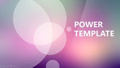 半透明圆创意封面朦胧紫背景简约iOS风格PPT模板