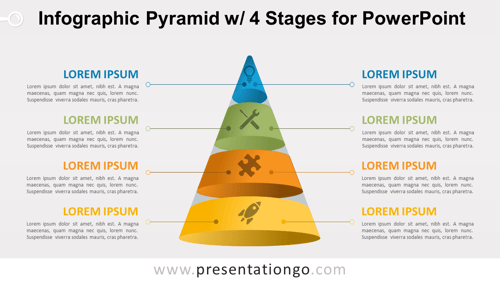 信息图表金字塔w / 4阶段的演示文稿