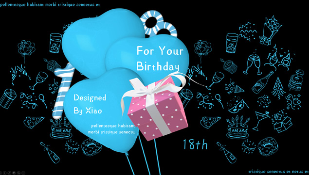 18岁生日快乐――特别的一份礼物生日主题PPT模板