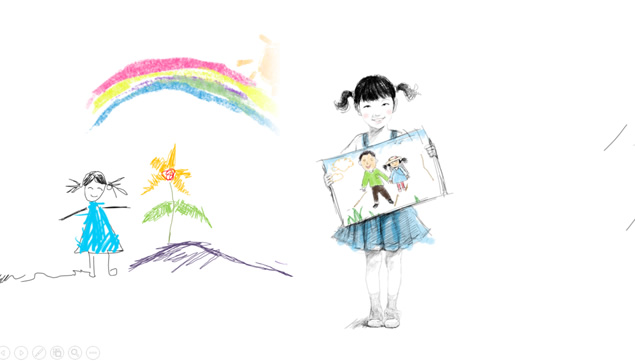 水彩画追忆童年父爱 PPT 动画第 13 页预览
