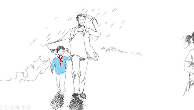 水彩画追忆童年父爱 PPT 动画第 14 页预览