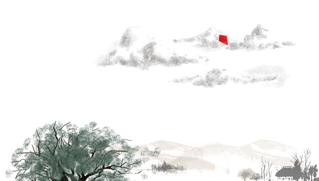 水彩画追忆童年父爱 PPT 动画第 5 页预览
