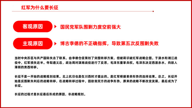 纪念长征胜利弘扬长征精神 PPT 模板第 5 页预览
