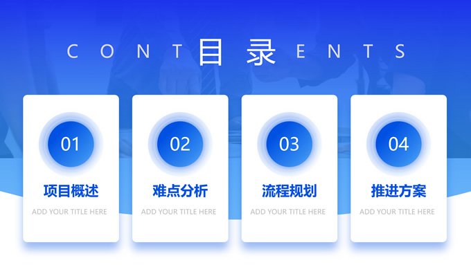 弧度几何风简约工作汇报商务通用 PPT 模板第 2 页预览