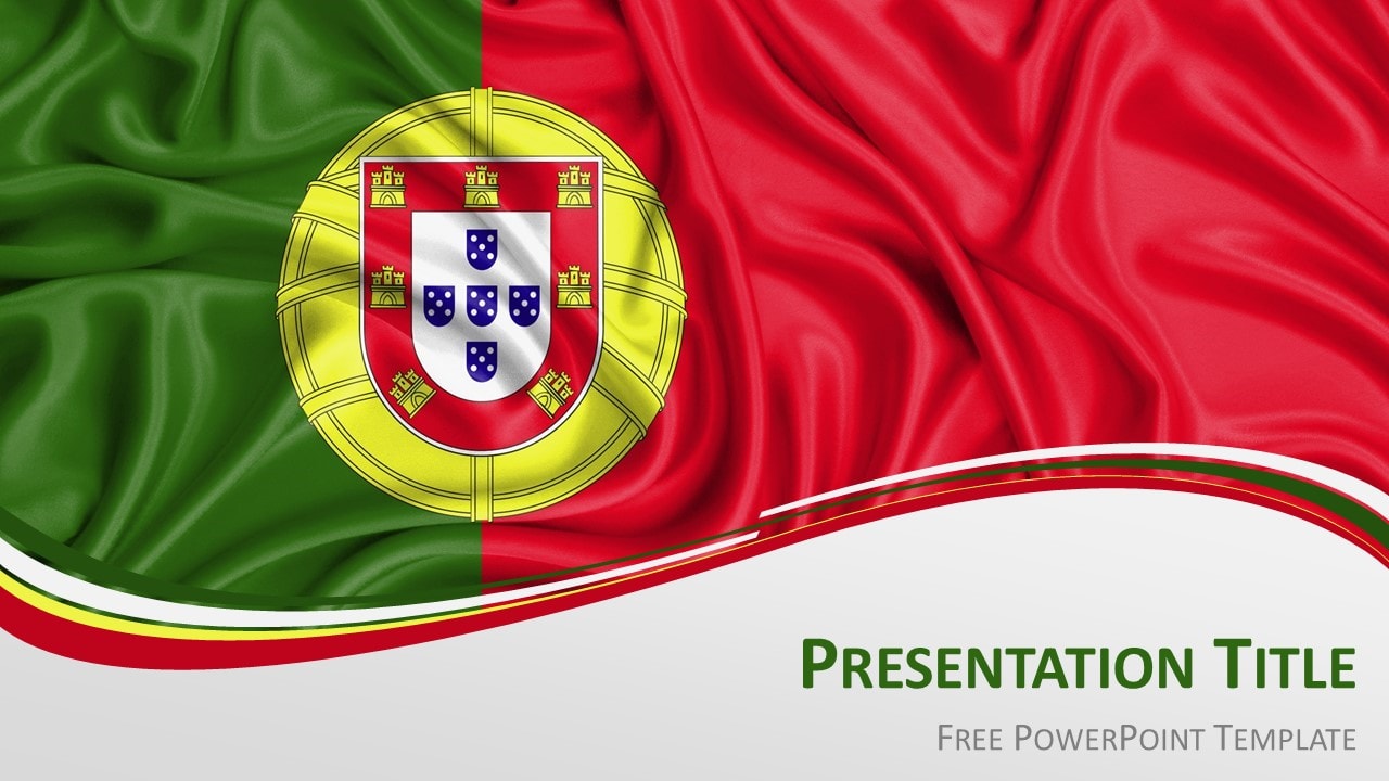 葡萄牙国旗幻灯片模板