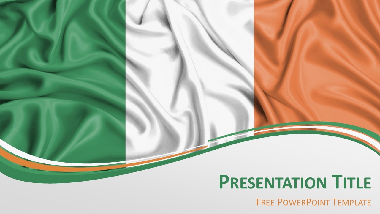爱尔兰国旗幻灯片模板