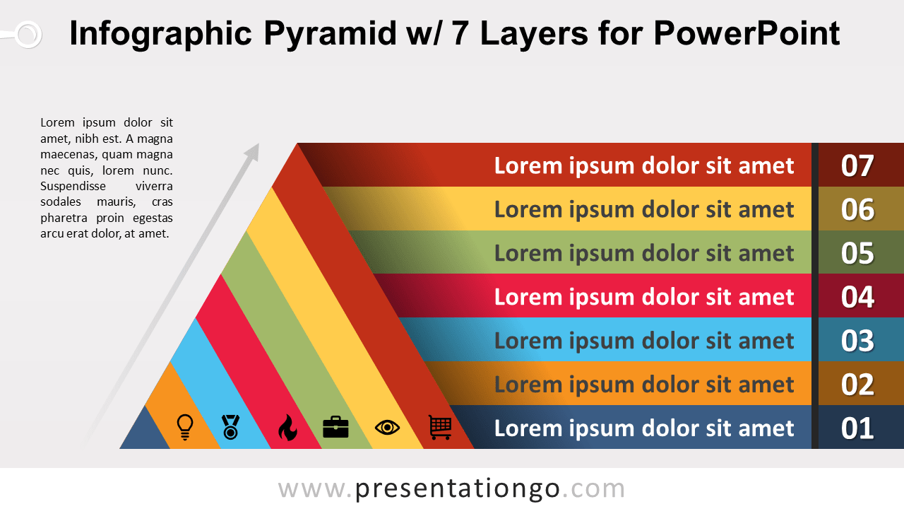 信息图表金字塔PowerPoint的7层