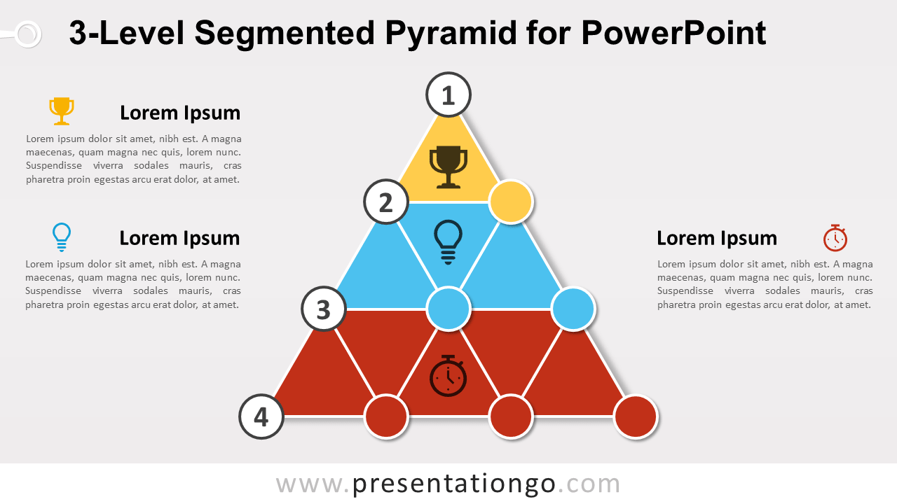 PowerPoint的三级分段金字塔