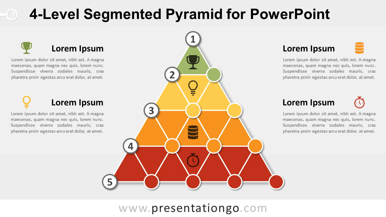 PowerPoint的四级分段金字塔
