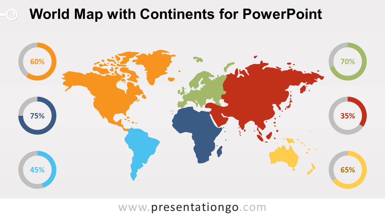 世界地图PowerPoint的大洲