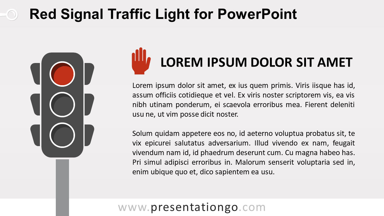 红色信号交通灯PowerPoint