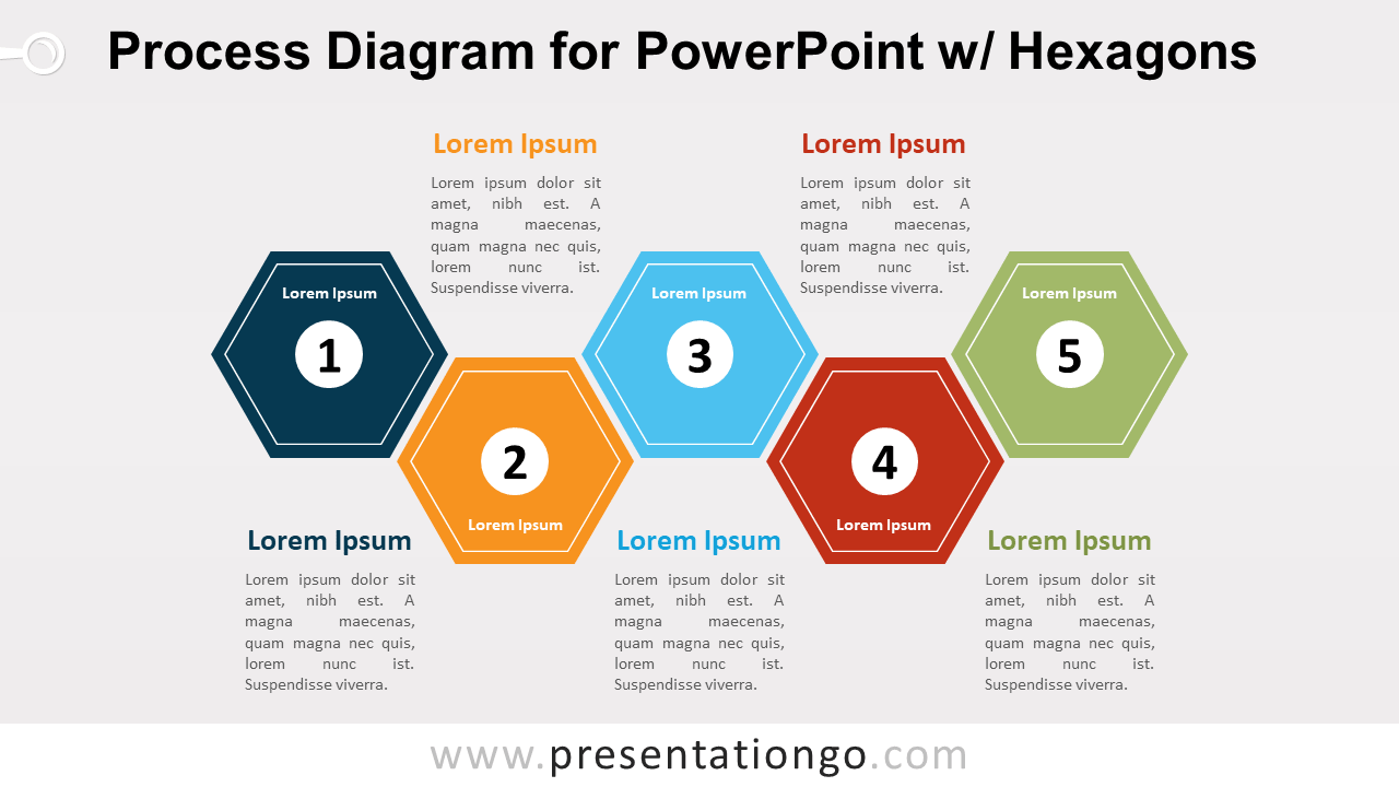 PowerPoint w /六边形的过程图
