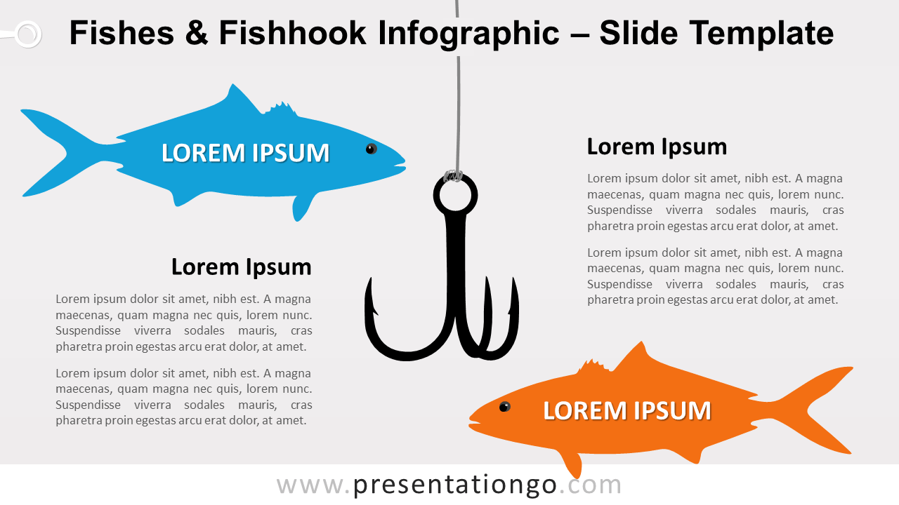 鱼类和鱼钩信息图表