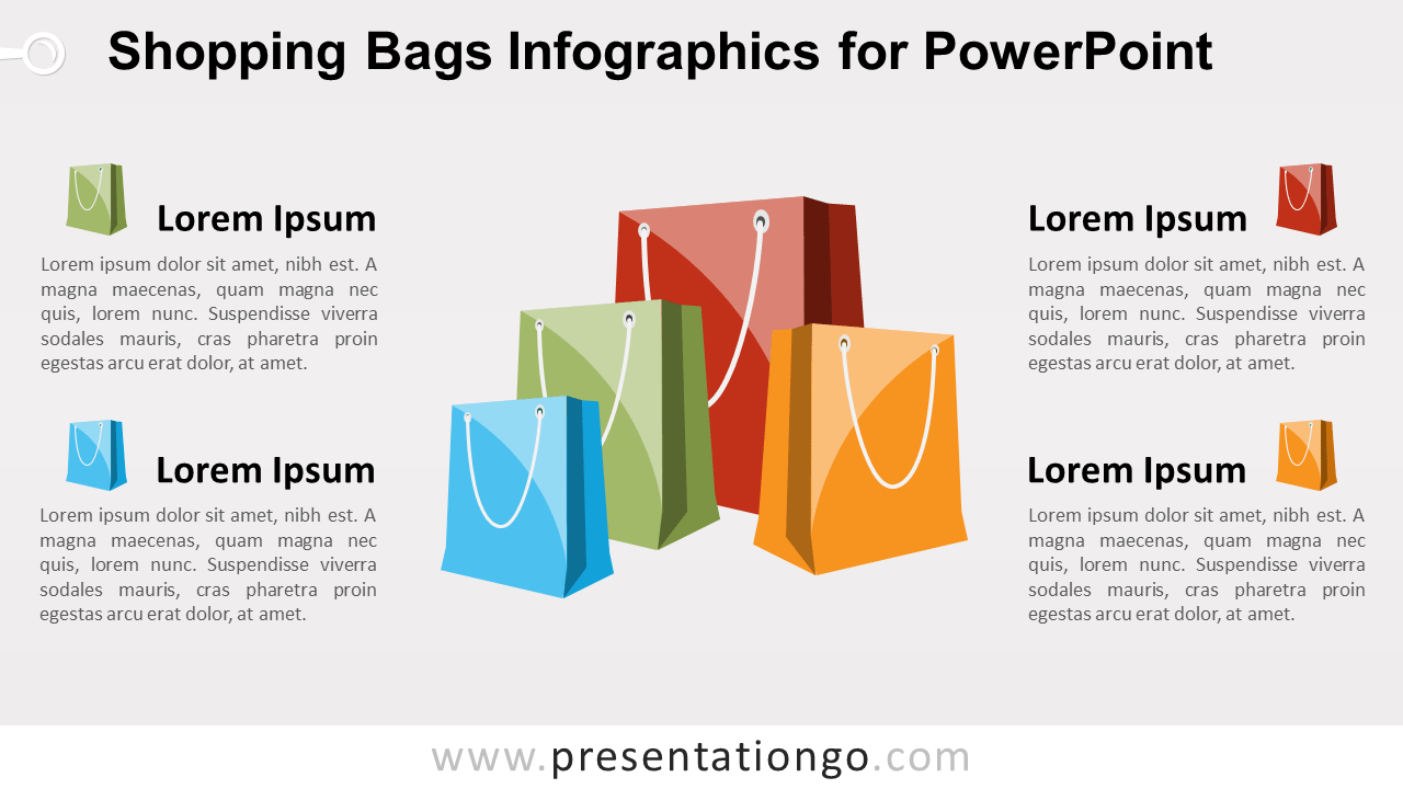 购物袋信息图的幻灯片