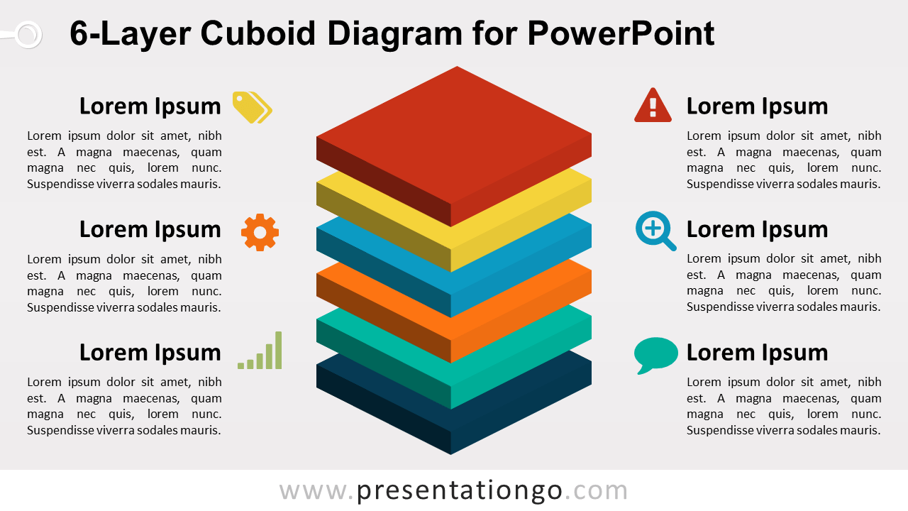 6-Layer PowerPoint的长方体图