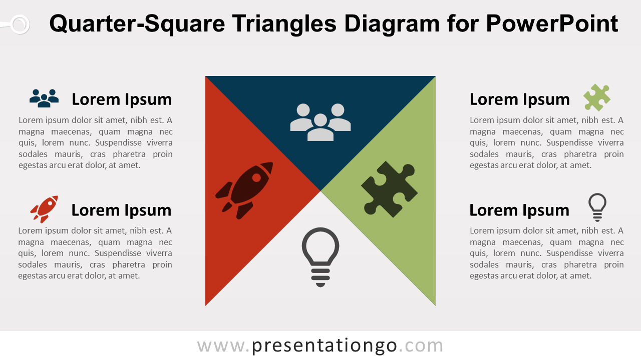 Quarter-Square PowerPoint的三角形图