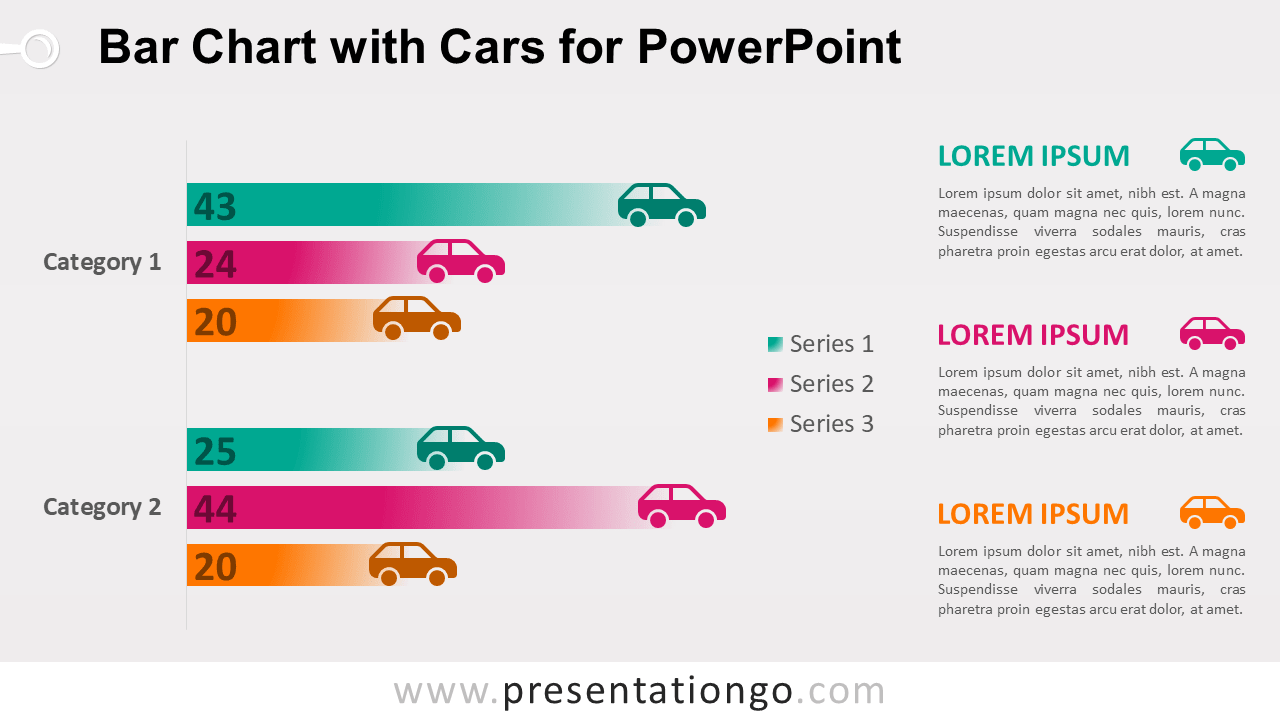 条形图和汽车为PowerPoint