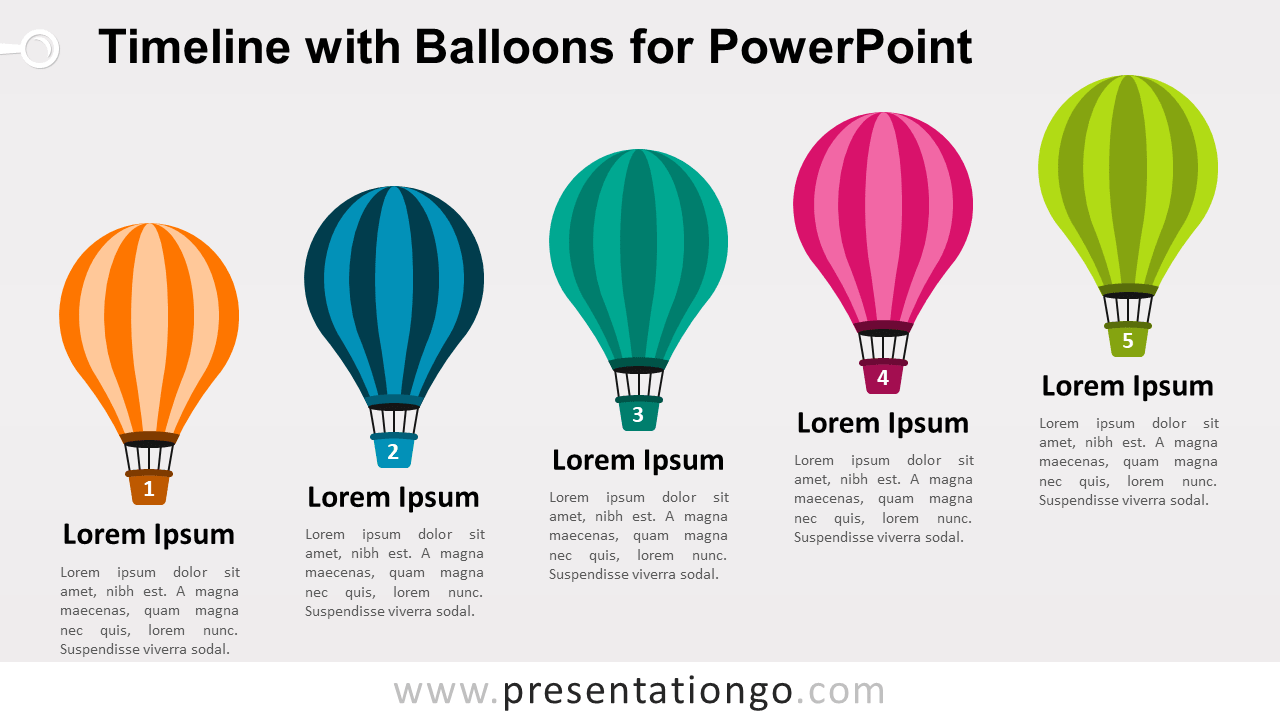 时间轴PowerPoint的气球