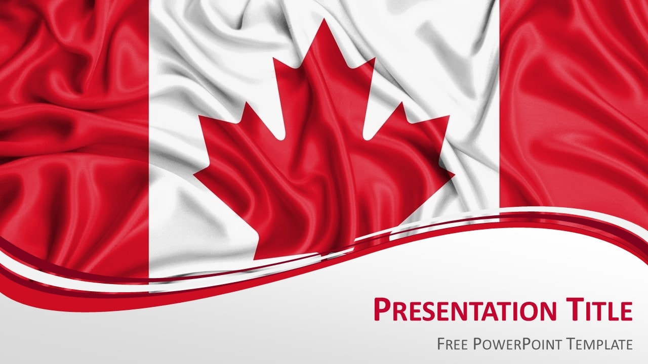 加拿大国旗幻灯片模板