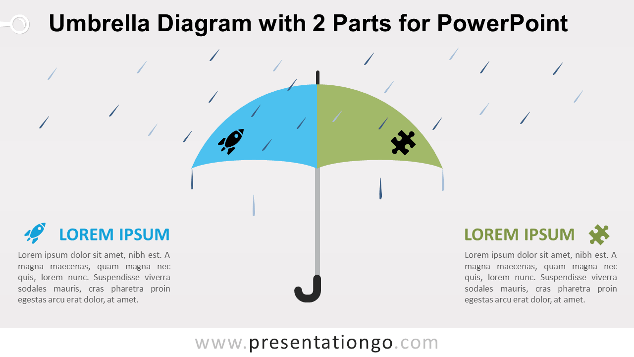 伞图PowerPoint的两部分