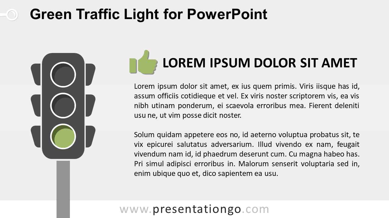 绿色信号交通灯PowerPoint