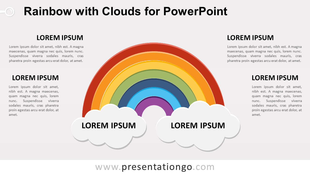 彩虹为PowerPoint和云层