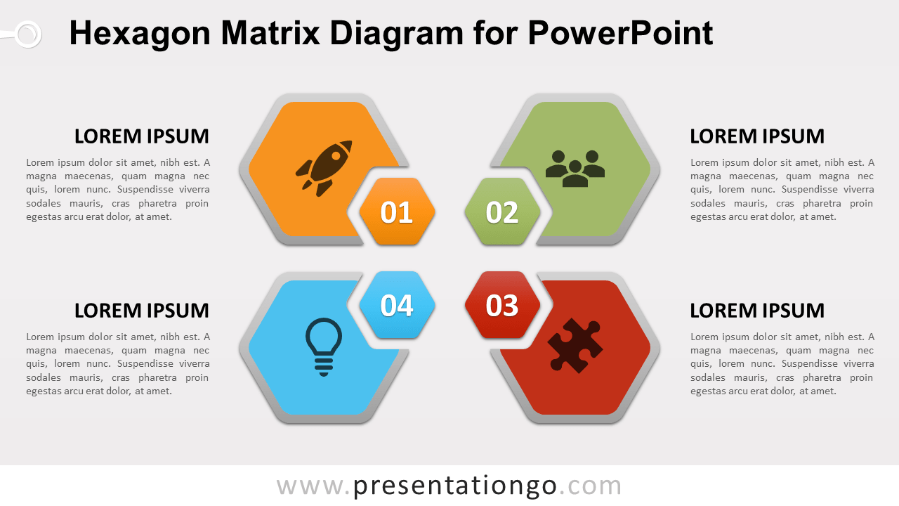 六角PowerPoint的矩阵图