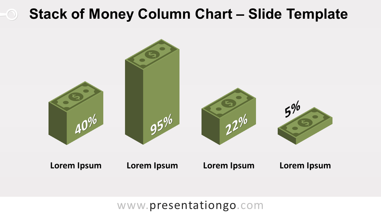 PowerPoint的一叠钱柱形图