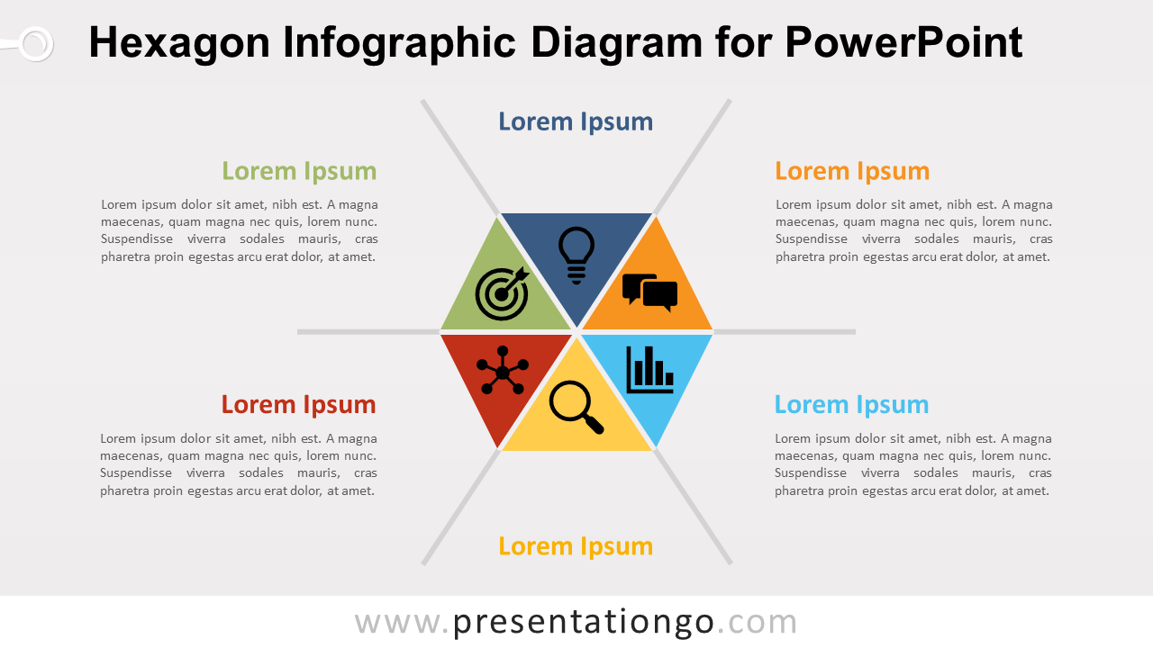 六角PowerPoint的信息图