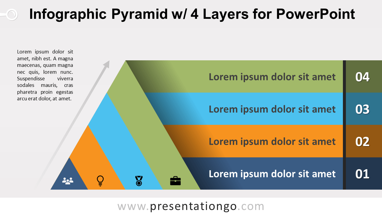 信息图表金字塔PowerPoint的4层