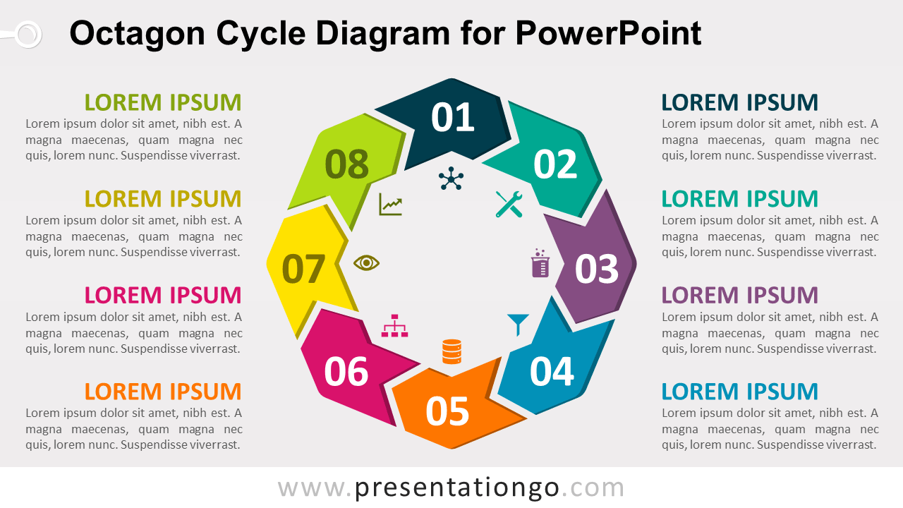八角PowerPoint的循环图