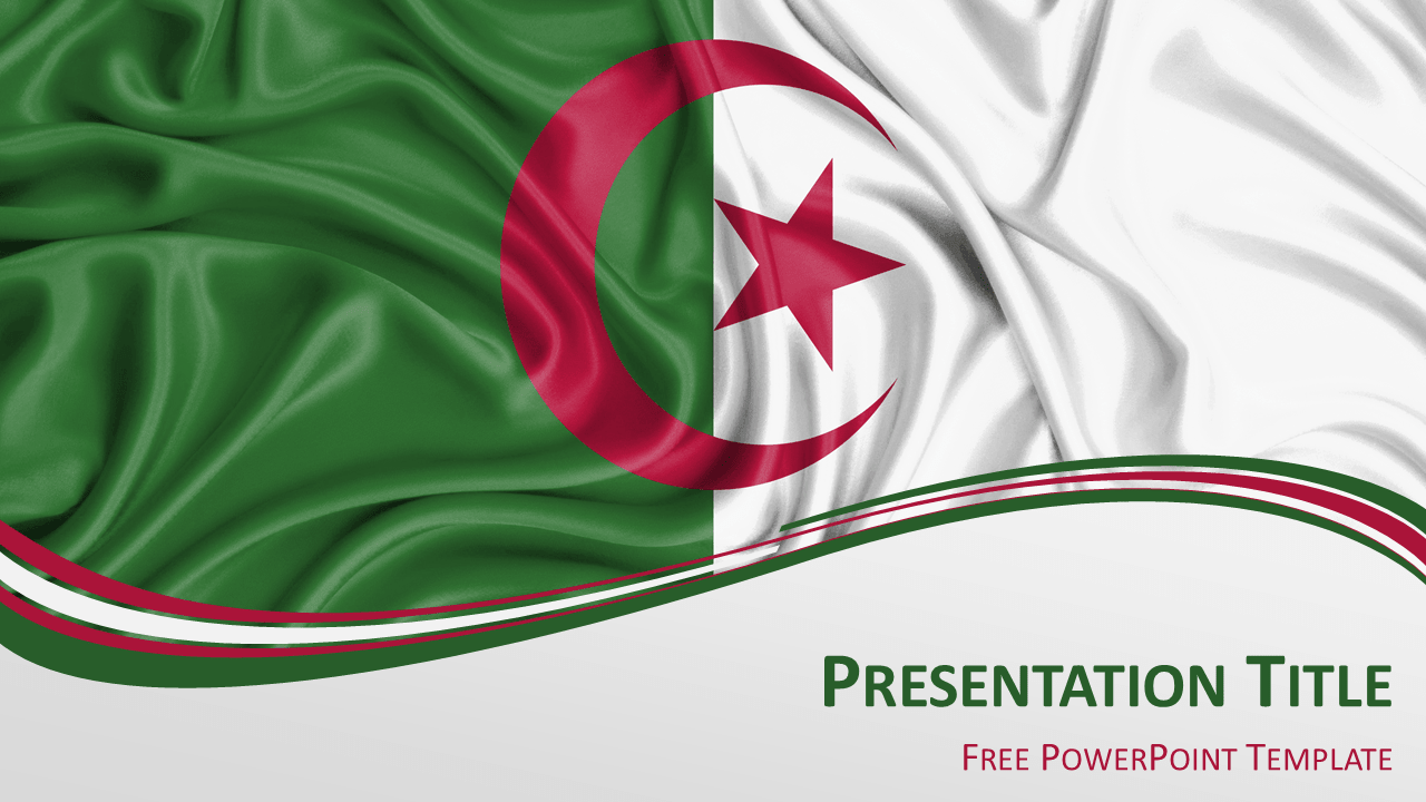 阿尔及利亚国旗幻灯片模板