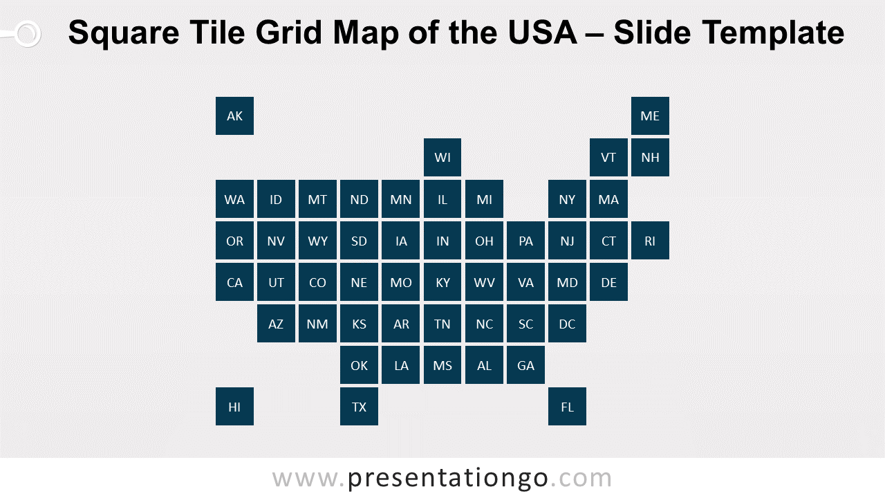 美国方砖网格地图