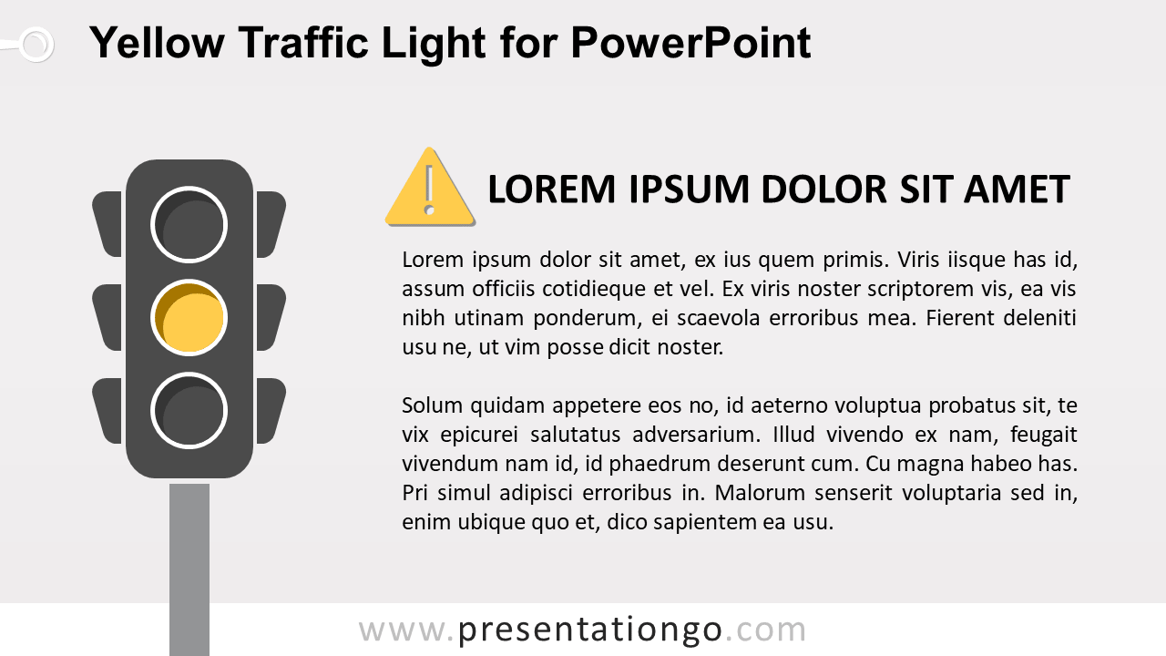 黄色信号交通灯PowerPoint