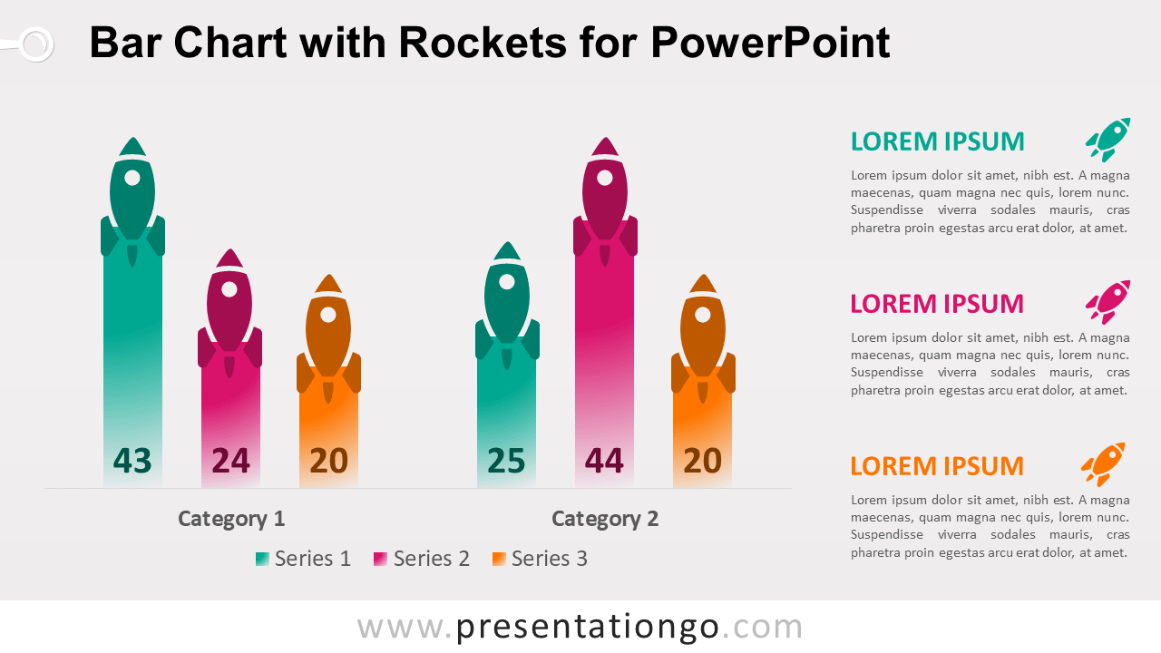 条形图PowerPoint的火箭