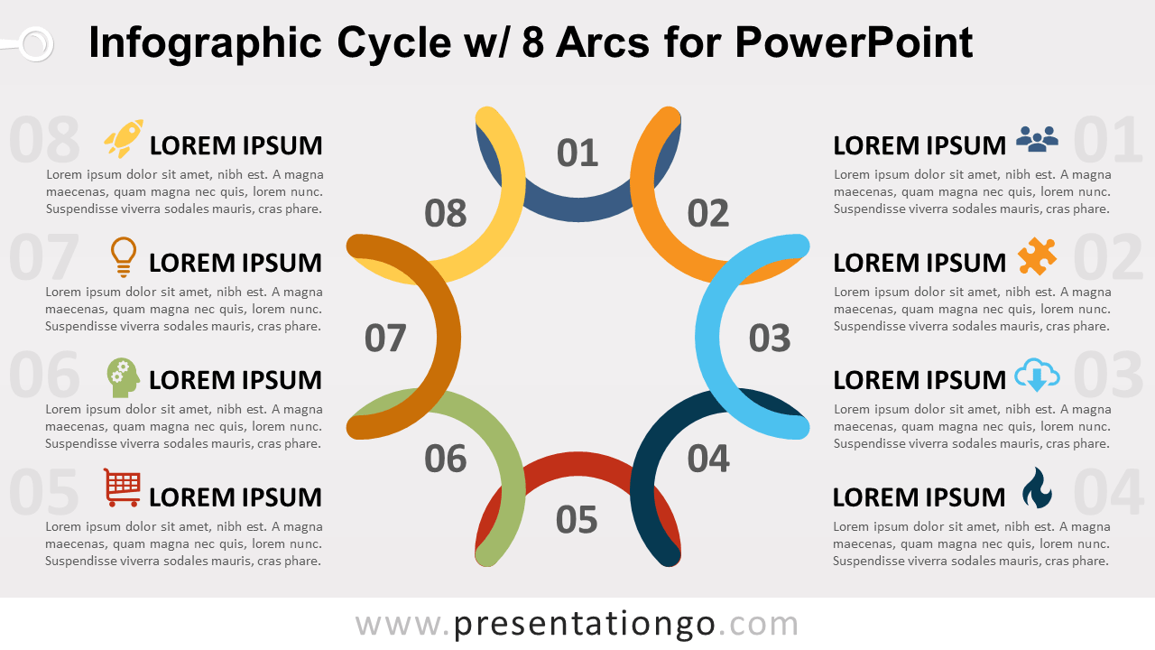 信息图表周期8弧PowerPoint