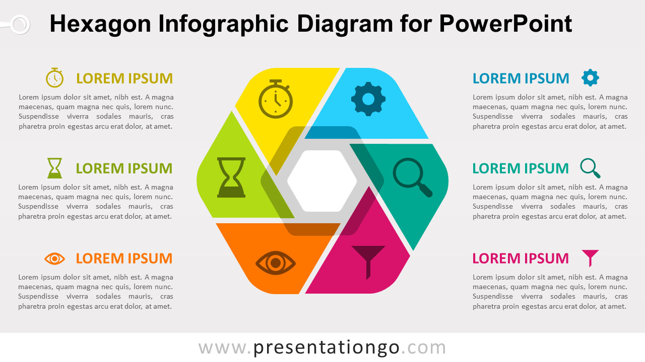 六角PowerPoint的信息图